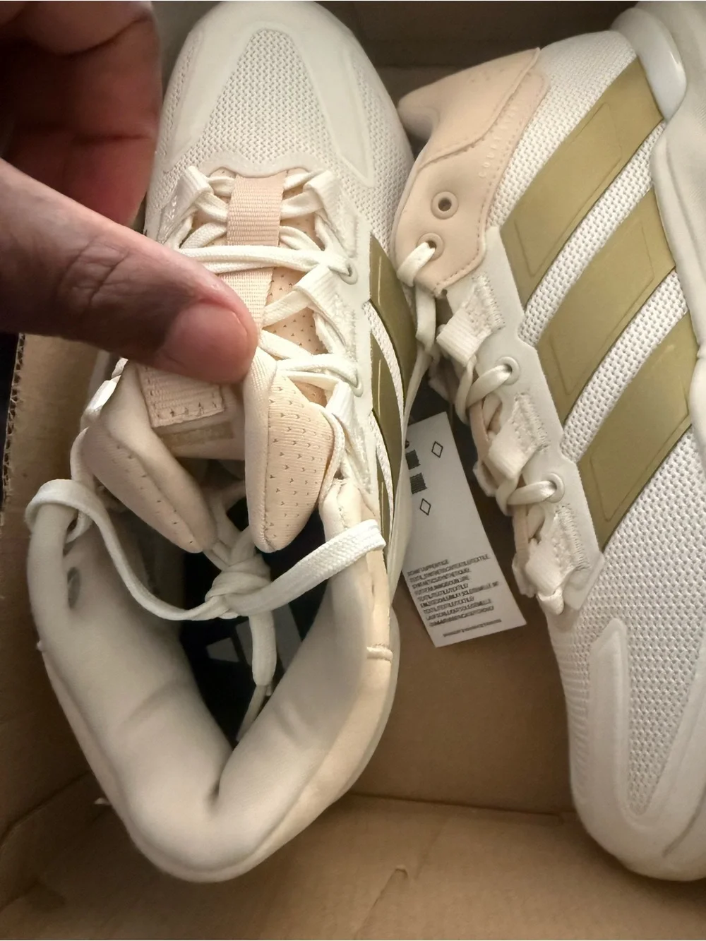 adidas Women's Cream and Blush Lightweight Sneaker